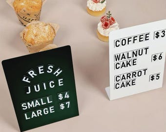 Tableau magnétique moderne en forme de L, panneau à lettres interchangeables réutilisable pour café, décoration de table de mariage