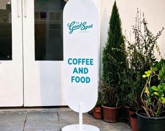 Panneau ovale sur pied personnalisé, plaque autoportante avec logo personnalisé pour l'entrée d'un magasin, décoration intérieure et extérieure