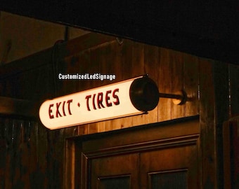 Custom Size Round LED Light Box Sign for Cafe Outdoor Storefront - Weatherproof Business Signage with Double Sided Lighting