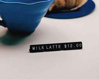Présentoir magnétique noir pour prix, étiquette de menu d'affichage de boulangerie, lettres interchangeables pour comptoir de café