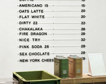 Magnetic Letters Numbers for Bakery Menu Boards, Sweet Signs for Daily Treats & Prices,With Rails