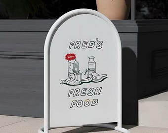 Custom Metal A-Frame Sign | Outdoor Double-Sided Menu Board | Powder-Coated Steel |For Restaurant Cafe Business Advertising&Entrance Signage