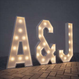 Set di lettere luminose personalizzate - Crea qualsiasi parola! Lettere a LED da 1,2 m/0,9 m dalla A alla Z - Insegne per matrimoni, loghi aziendali, decorazioni per feste - Dimmerabili e RGB