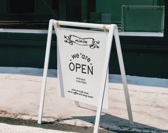 Panneau de menu chevalet | Panneau métallique résistant aux intempéries, présentoir portable pour restaurant