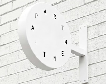 Double-Sided Metal Business Sign - Custom Hanging/Wall Sign for Shops & Cafes - Weather-Resistant Outdoor Signage