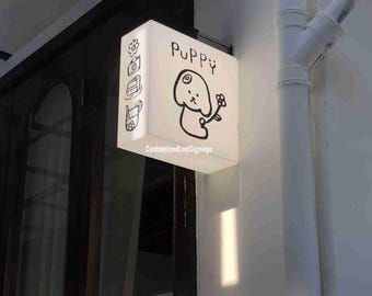 Round LED Light Box Sign for Outdoor Storefront - Customizable Business Signage with Waterproof Design & RGB Colors