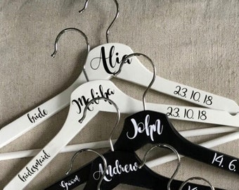 Personalized Wedding Hanger Decals, Bridal Party Gifts