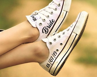 Calcomanías personalizadas para zapatos de boda, pegatinas personalizadas para Converse, regalo para novia