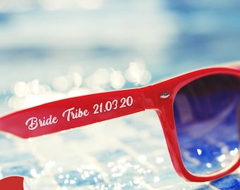 CALCOMANÍAS personalizadas para gafas de sol, Pegatinas personalizadas para gafas de sol, Favores de despedida de soltera, Gafas de sol para damas de honor y padrinos de boda, Regalos para bodas