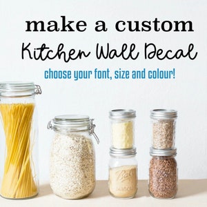Kitchen Wall Decals, Kitchen Decor, Custom Vinyl Wall Decals, Personalized Wall Quotes, Pantry Sticker, Dining Room Wall Decals,