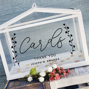 Décalcomanie de boîte pour cartes de mariage, décoration de mariage, plaque de cartes de mariage, autocollant en vinyle