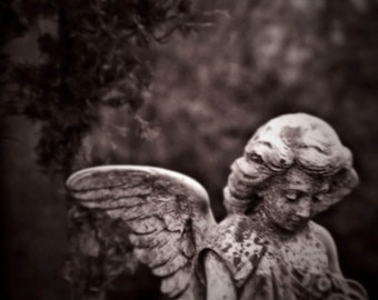 still life photography guardian angel fine art photography statue cemetery gallery wrap home decor nursery decor