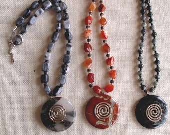 Destash Lot 12 Genuine Stone Handcrafted Beaded Necklace Spiritual Emergence Wholesale Gifts