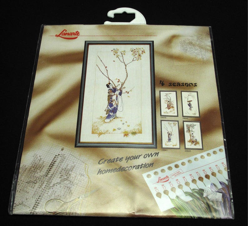 Oriental Four Seasons Counted Cross Stitch Kits Rare Lanarte | Etsy