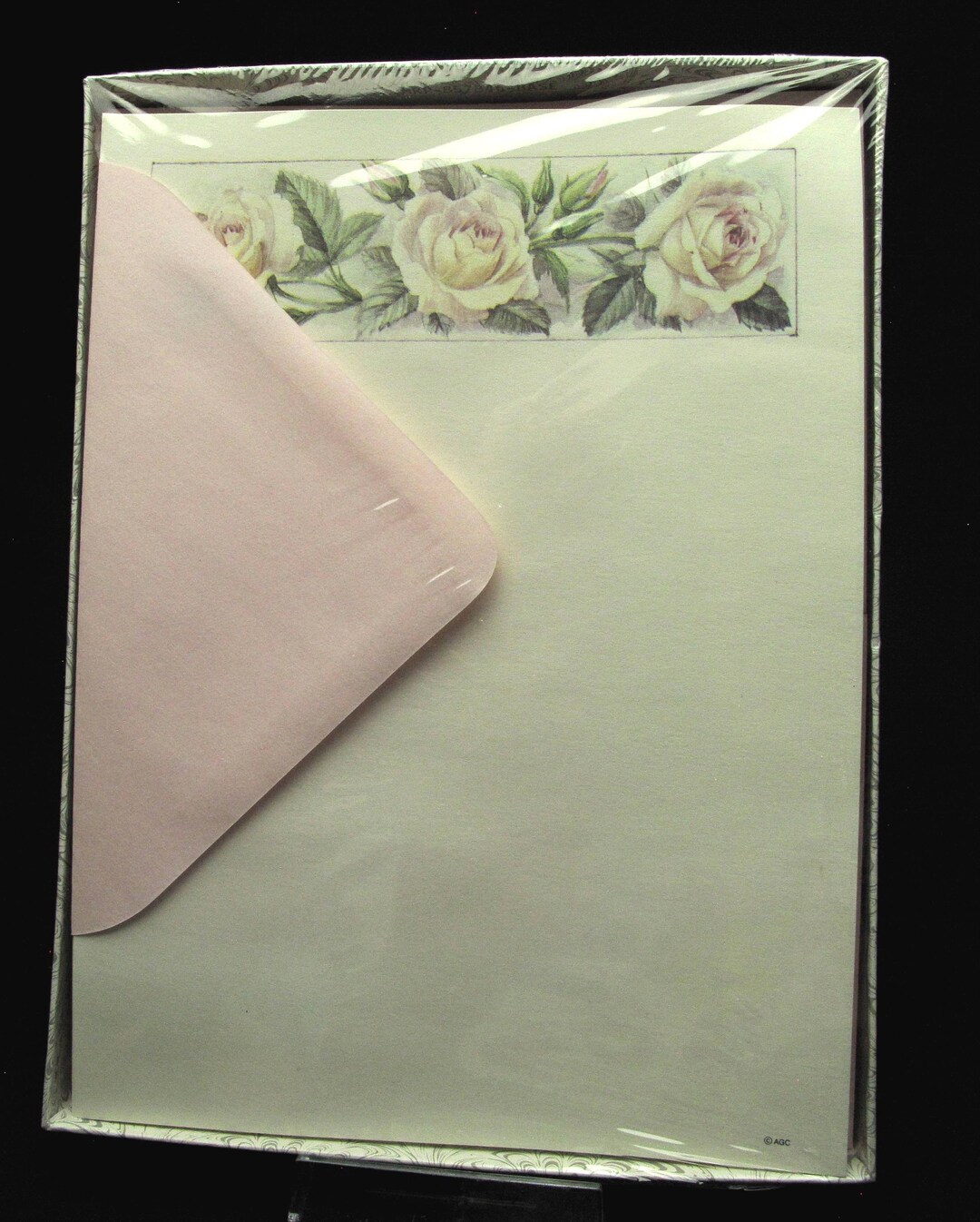 Vintage Unopened Stationery Set Boxed Carlton Cards Pink Roses Etsy
