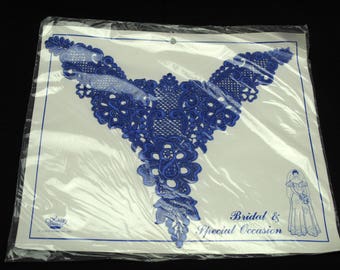 Vintage Large Blue Bridal Special Occasion Applique Clothing Sewing Decor Shabby Romantic Cottage Chic New In Package