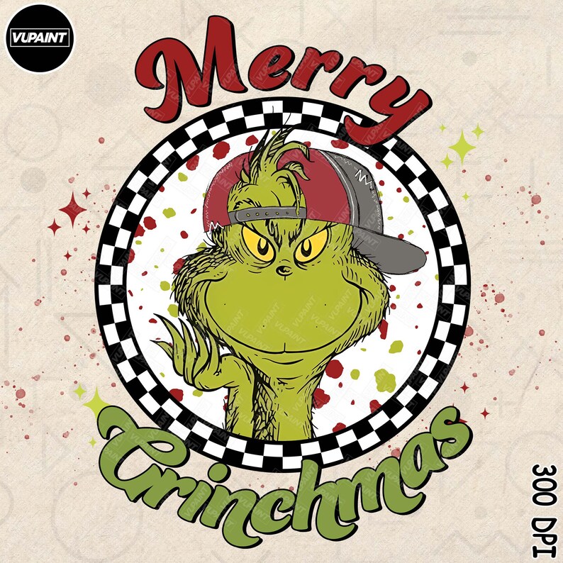 Christmas Green Guy Png, Christmas Mean Character Png, Retro Christmas