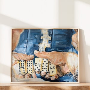 Cubaanse domino spelen schilderen | Kunstafdruk door Alexis Hartog