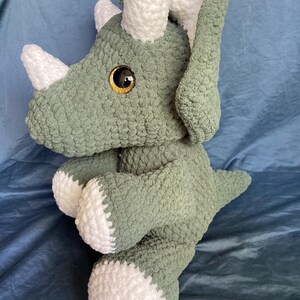 Triceratops, Crochet, Dinosaur, Amigurumi, Plushie