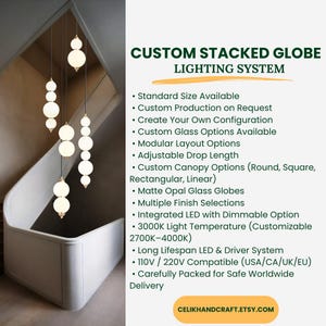 Handmade Opal Glass Chandelier – Modern Layered Pendant Light image 3