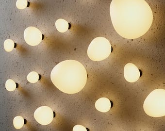 Sconce Wall Light Asymmetrical Glass Egg Globe Light: Mid-Century Modern Minimalist Wall Sconce Light, Irregular Glass Wall Light Fixture