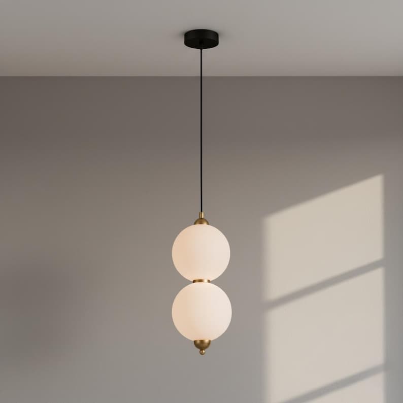Modern glasglobkrona med trappuppgång, pendellampa för köksö, matsal, entré, stor hängande armatur, modern ljuskrona bild 19