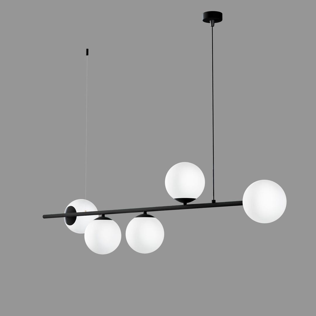 Minimalist Linear Pendant Light: Modern White Glass Hanging Lamp - Etsy