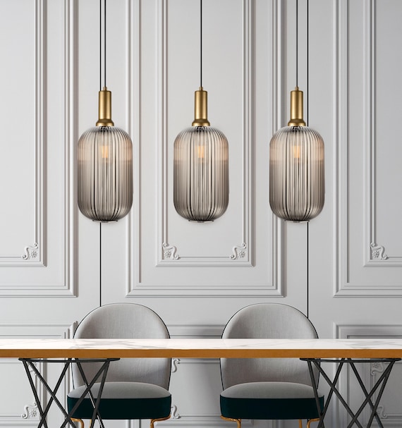 Customizable Pendant Lighting with Glass Color, Adjustable Cable Lengths and Canopy Sizes for Interior Design Projects