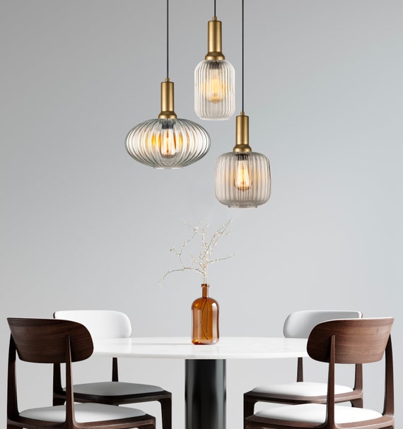 Multi Pendant Staircase Lighting: Custom Glass Chandelier