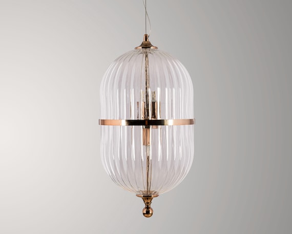Textured Transparent Glass Clear Multi Light Pendant, Custom Made for Kitchen Island, Scandinavian Style, Adjustable Length Vintage-Timeless