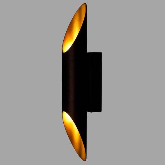 Modern Black & Gold Wall Sconce | Up-Down Architectural Light