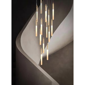 Customizable LED Multi Pendant Light: Modern Stairwell Chandelier