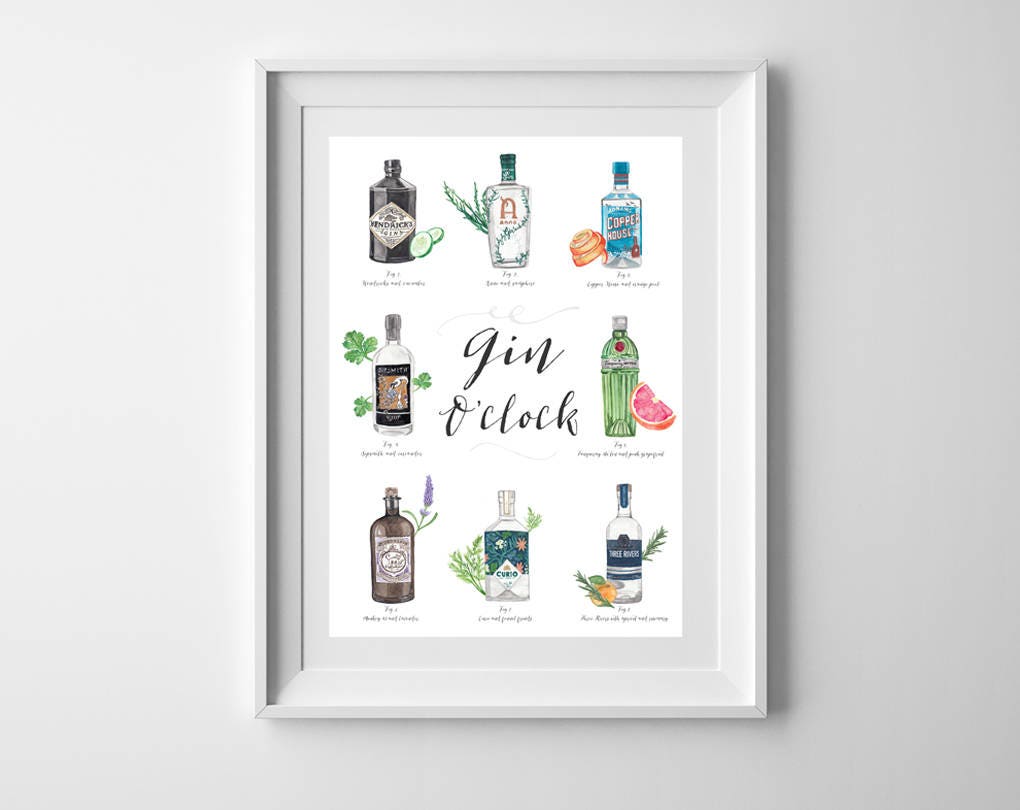 A4-Gin Druck Geschenk für Liebhaber der Gin Gin Geschenk  Etsy