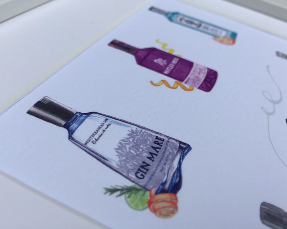 A5 5 x 7 Gin print gift for gin lover Gin gift Secret Etsy