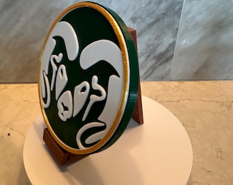 CSU Colorado State University coaster with cork backing