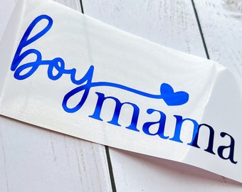Boy Mom, Boy Mom Decal, Boy Mama Vinyl Car Decal, Cute Sticker For Mom, Boy Mama, Gift For Friend Baby Shower, Car Accessories For Women