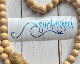 Sunkissed, Ocean Wave Decal, Wave Decal, Beach Decal, Wave Sticker, Salty Decal, Salty Wave, Waves Sticker, Tumbler Decal, Ocean Sticker