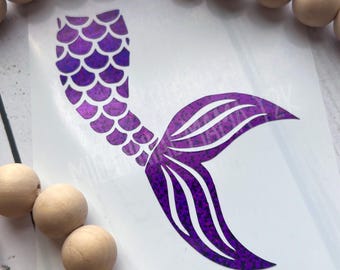 Mermaid Decal, Mermaid Tail Sticker, Holographic Mermaid Decal, Beach Decal, Tumbler Decal, Laptop Decal, Mermaid Decal, Window Cling Decal