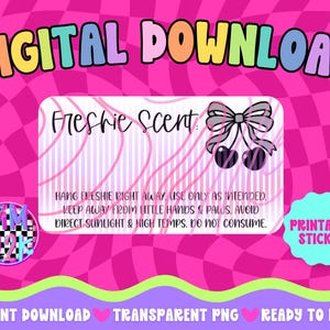 Cherry Freshie Scent Label Download, Car Freshie Scent Label, Freshie Scent Name Sticker Label, Car Freshie Scent, Car Freshie Stickers