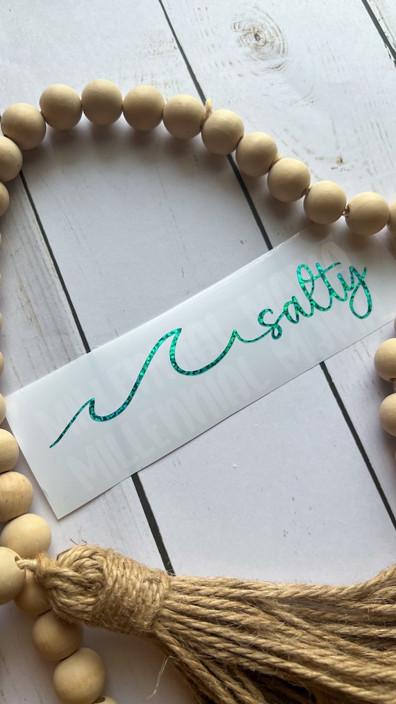 Salty Wave, Salty Decal, Ocean Decal, Ocean Wave Decal, Wave Sticker, Beach Car Decal, Salt Life Decal, Salt Life, Stay Salty, Ocean Decal