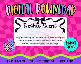 Descarga de etiquetas térmicas con aroma a Freshie para coche, pegatinas con aroma a Freshie, pegatinas con nombre de Freshie, aroma a Freshie para coche, aroma a Freshie