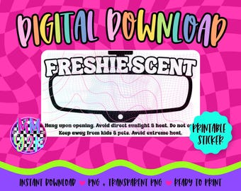 Descarga de etiquetas térmicas con aroma Freshie, pegatinas con aroma Freshie para espejo, pegatinas con nombre Freshie, aroma Freshie para coche, aroma Freshie