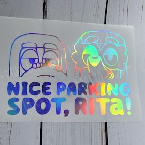 Nice Parking Spot, Rita Dog Decal, Nice Parking Spot Rita, Grannies Decal, Blue Dog Decal, Funny Decals For Women, Funny Car Decal