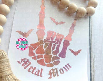 Metal Mom, Skeleton Hand Decal, Goth Mom Decal, Metal Mama Decal, Emo Sticker, Alt Mom, Spooky Babe, Skeleton Rock Hand Decal, Elder Emo