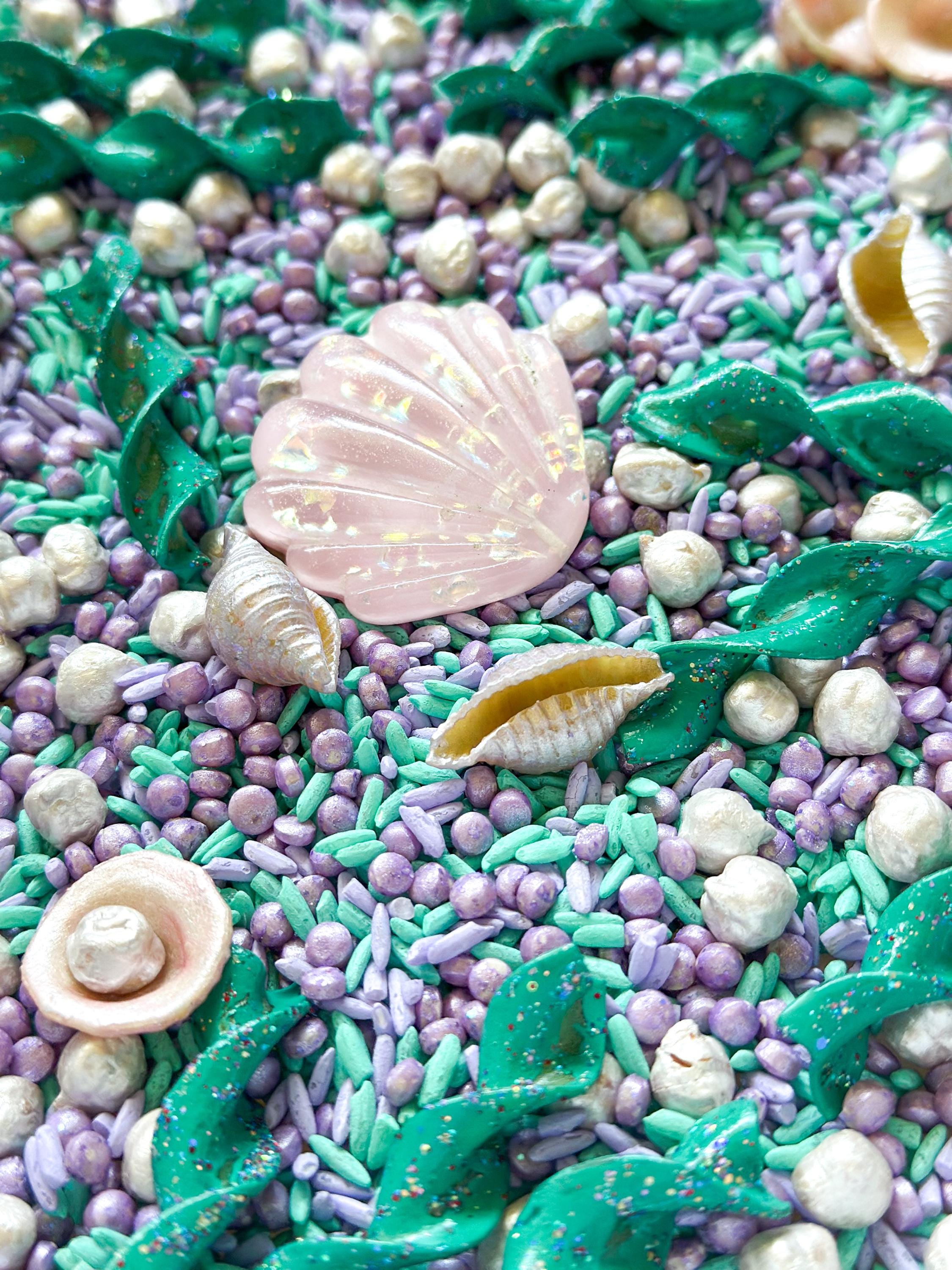 Shimmering Mermaid Sensory Bin Filler: Colored Rice & Pasta