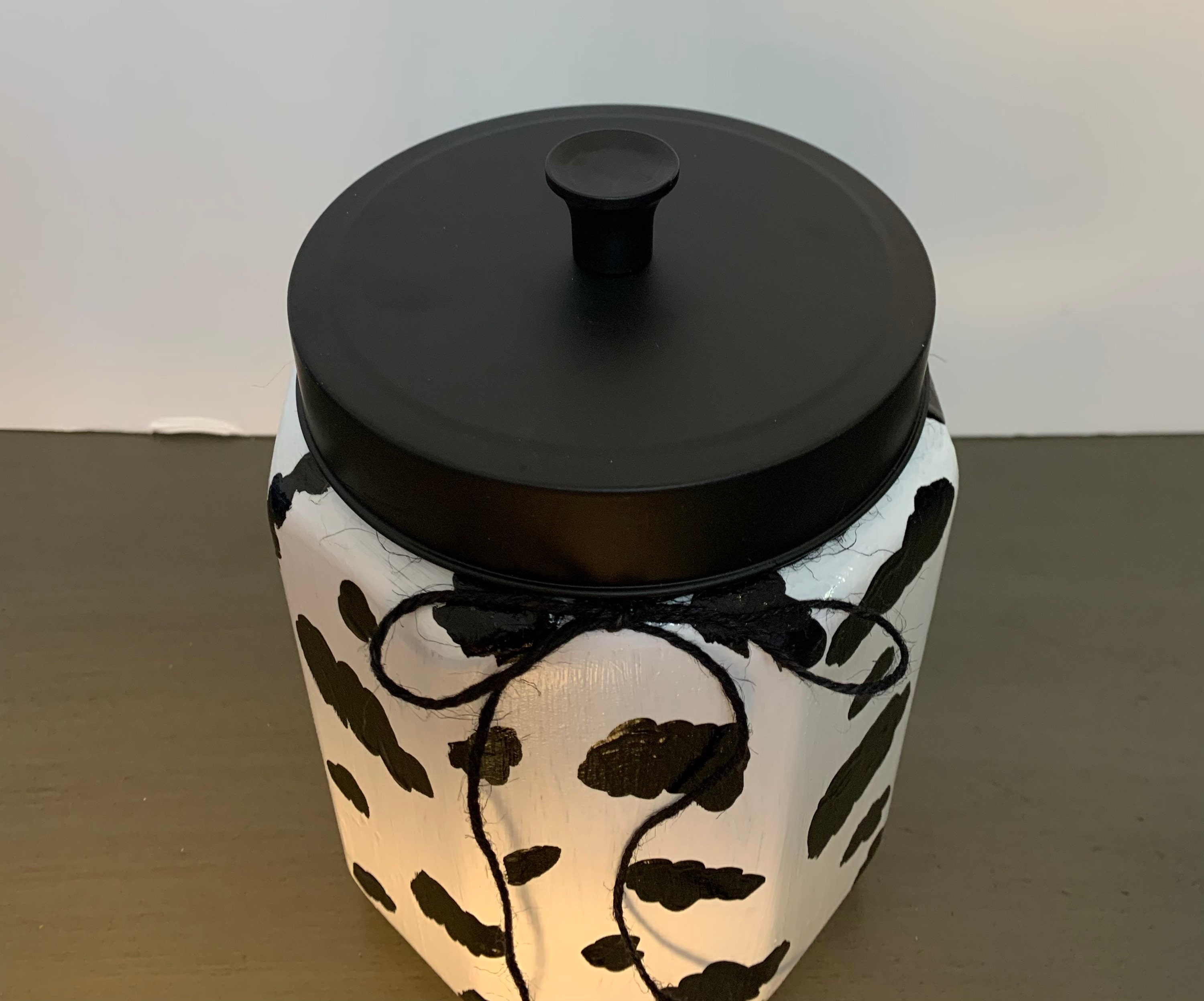 Black and White Canister Set Kitchen Cookie Jar, Decorative