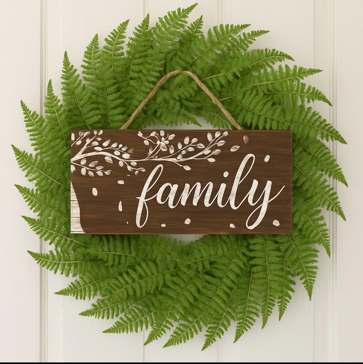 Rustic Family Tree Sign Rustic Family Tree Sign: Farmhouse Wreath Attachment, Wood Wall Decor ...