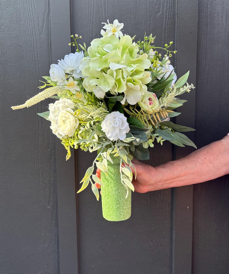 Summer Cemetery Flower Arrangement, Drop In, Grave Vase Refill, Urn ...