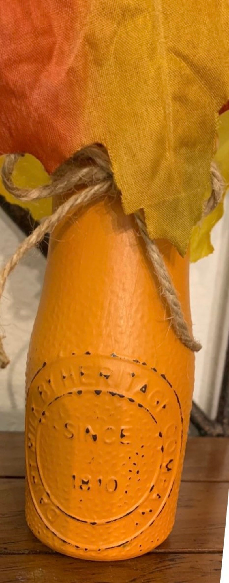 Country Fall Milk Bottle Home Decor Farmhouse Autumn Milk Etsy