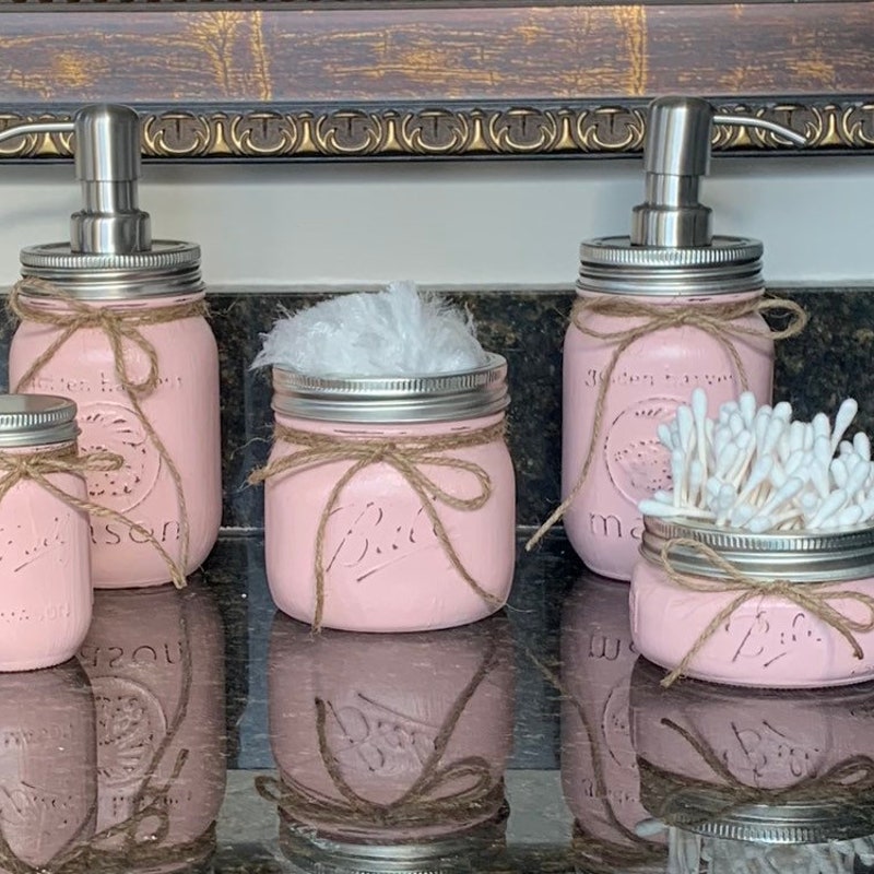 Pink Mason Jars - Etsy